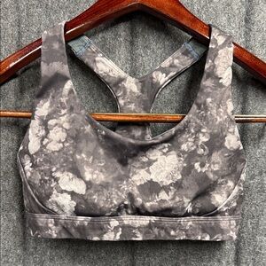 Athleta Floral Charcoal Sports Bra